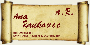 Ana Rauković vizit kartica